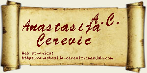Anastasija Čerević vizit kartica
